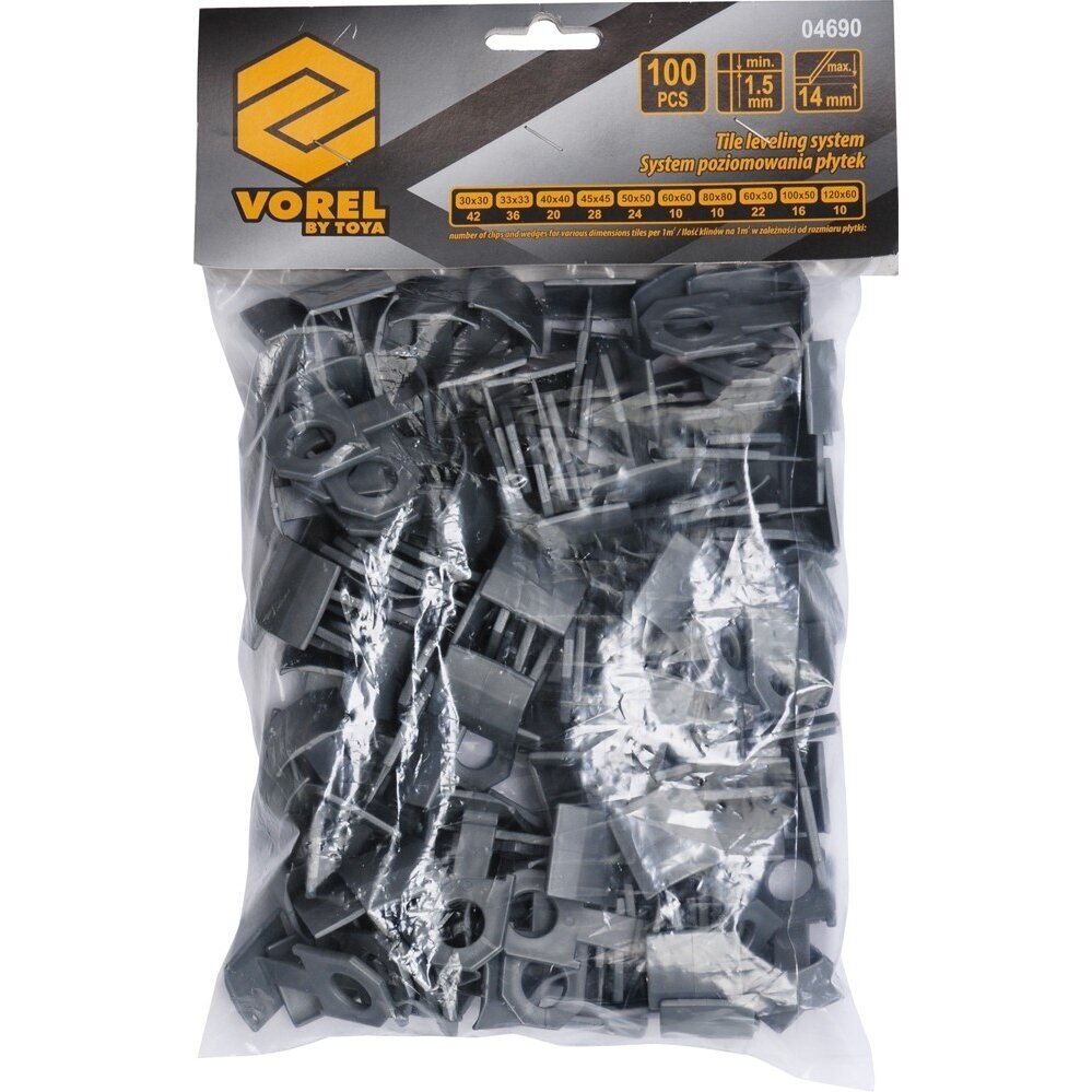 Klipsai lygiai suklijuoti plyteles | 100 vnt. (04690) 1 Klipsai lygiai suklijuoti plyteles | 100 vnt. (04690) 1