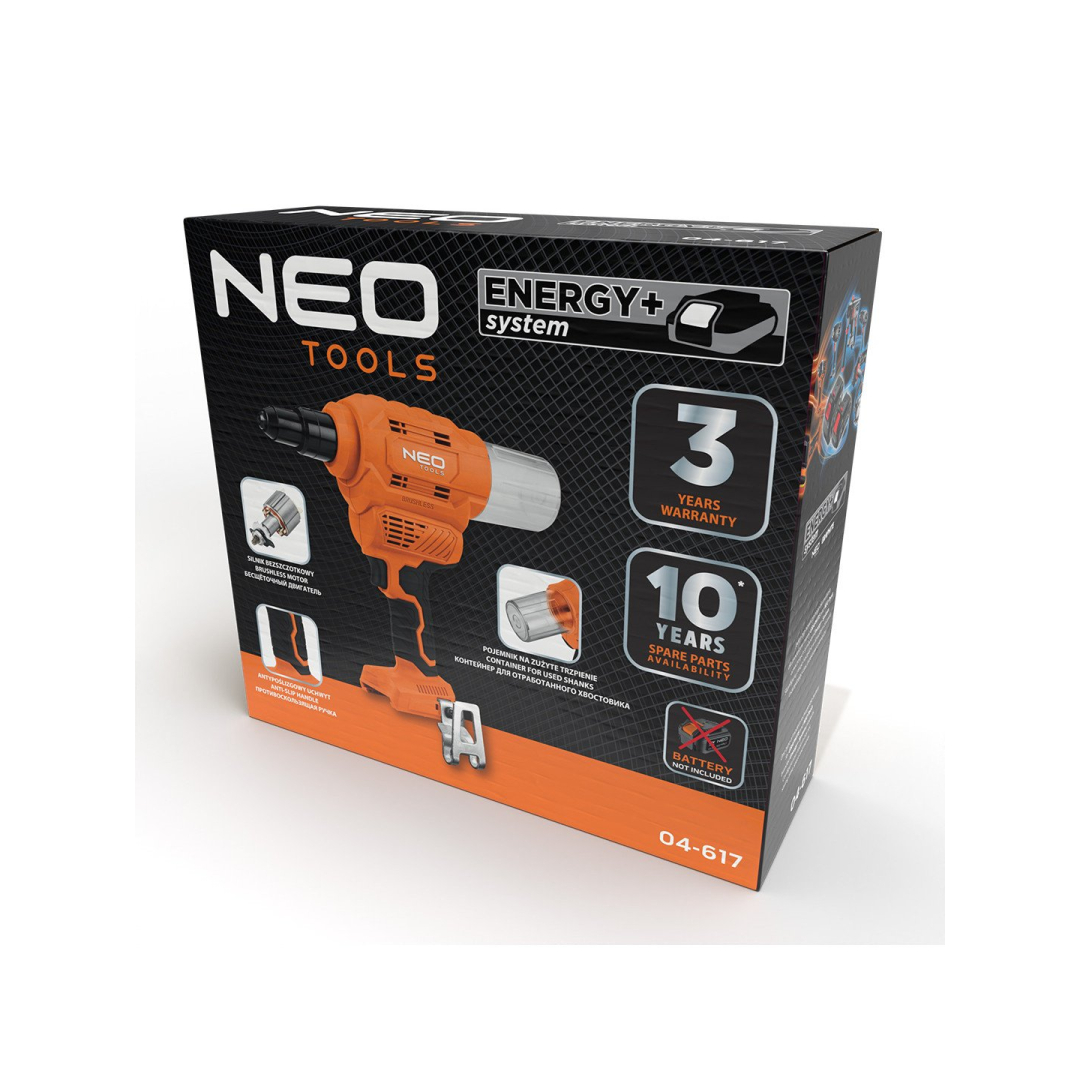 Akumuliatorinis kniediklis NEO 04-617, 18V E+ (be akum. ir krov.) 1