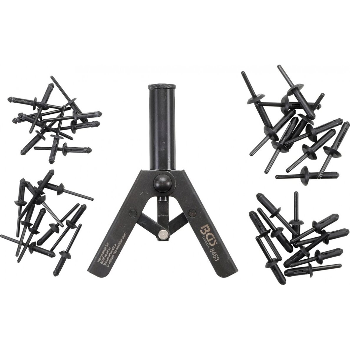 Kniediklis plastikinėms kniedėms su rinkiniu (8463)