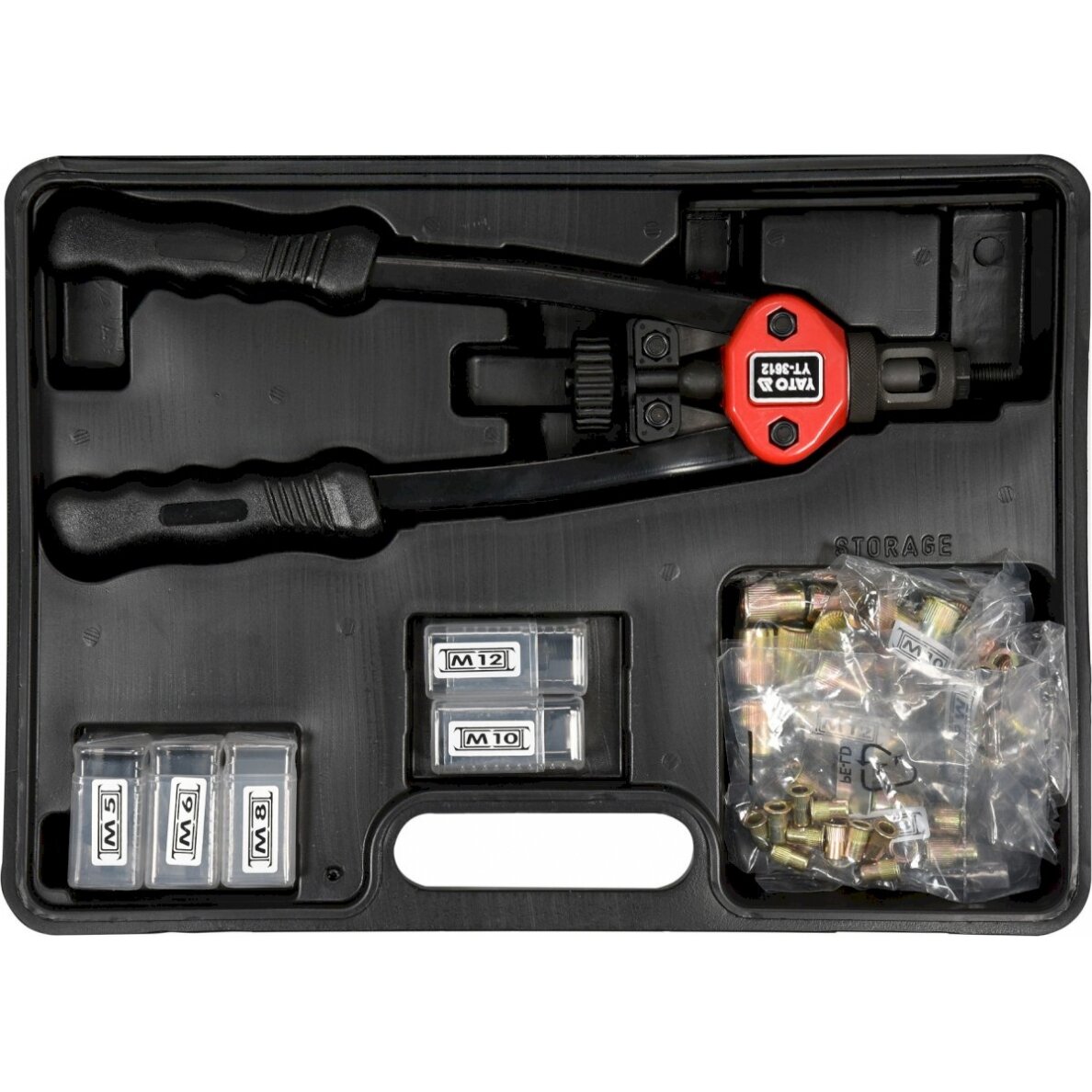 Kniediklis srieginėms kniedėms | M5, M6, M8, M10, M12, | 330 mm (YT-3612) 1