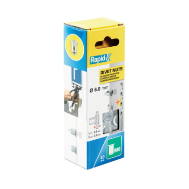 Kniedės M6, 20 vnt, Rapid Kniedės M6, 20 vnt, Rapid