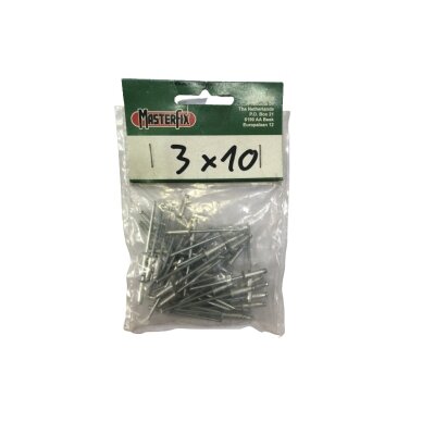 Kniedės MASTERFIX 1031 3x10mm, 50vnt. 1 Kniedės MASTERFIX 1031 3x10mm, 50vnt. 1