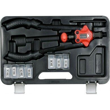 Kniediklis srieginėms kniedėms | M3, M4, M5, M6, M8, M10, M12 (YT-36128) 1 Kniediklis srieginėms kniedėms | M3, M4, M5, M6, M8, M10, M12 (YT-36128) 1