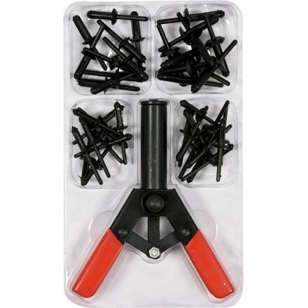 Kniediklis plastikinėms kniedėms su rinkiniu | 41 vnt. (YT-35970) Kniediklis plastikinėms kniedėms su rinkiniu | 41 vnt. (YT-35970)