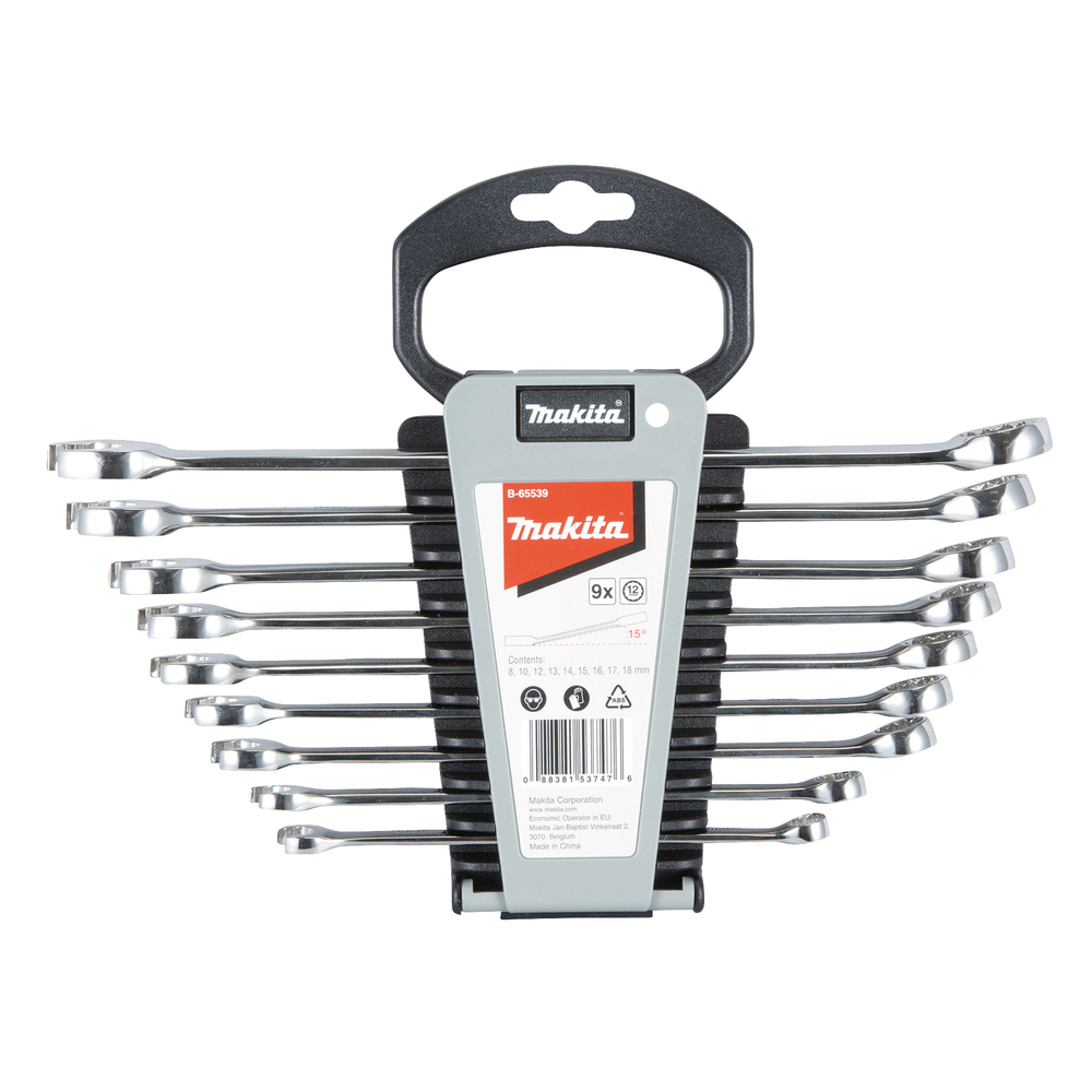 Kombinuotų veržliarakčių komplektas Makita B-65539, 9 vnt. 2 Kombinuotų veržliarakčių komplektas Makita B-65539, 9 vnt. 2