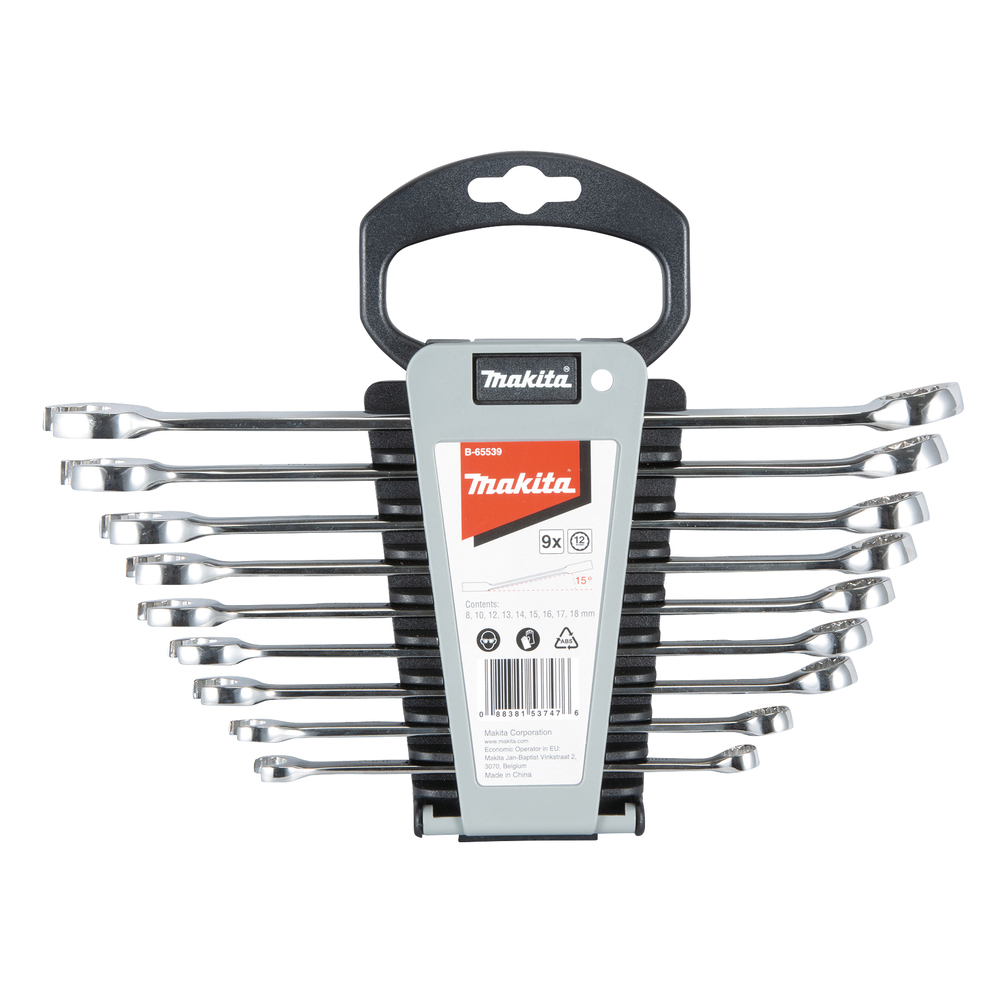 Kombinuotų veržliarakčių komplektas Makita B-65539, 9 vnt. Kombinuotų veržliarakčių komplektas Makita B-65539, 9 vnt.