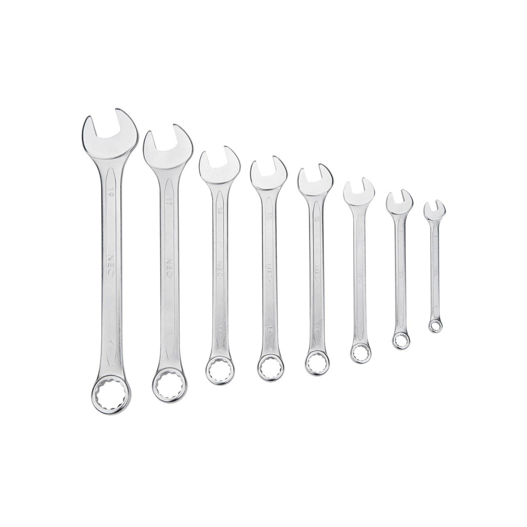 Kombinuotu raktų rinkinys, 8vnt. 6-19mm Kombinuotu raktų rinkinys, 8vnt. 6-19mm