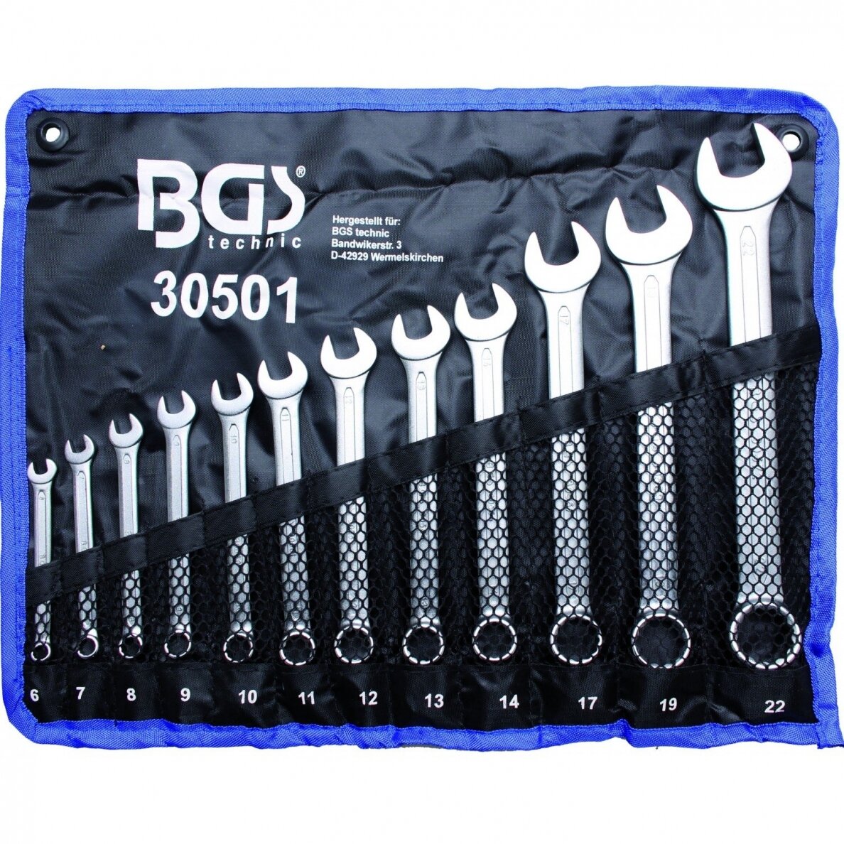 Kombinuotas raktų rinkinys BGS-technic 6 - 22 mm, 12 vnt. Kombinuotas raktų rinkinys BGS-technic 6 - 22 mm, 12 vnt.