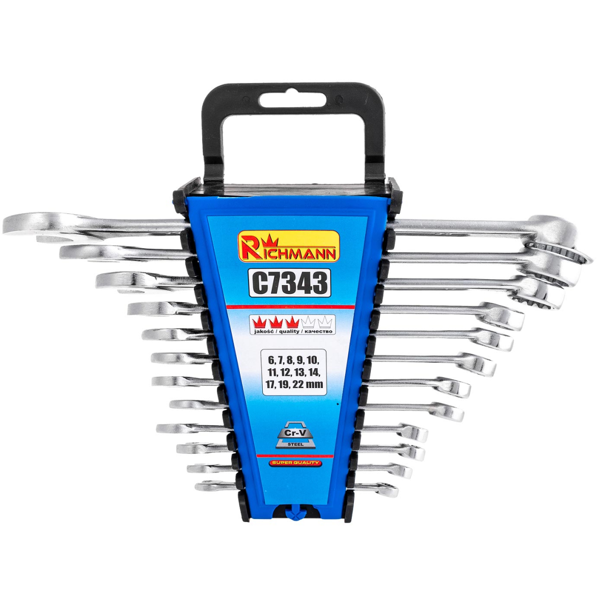 Kombinuotų raktų kompl. 6-22 mm, 12 vnt. Kombinuotų raktų kompl. 6-22 mm, 12 vnt.