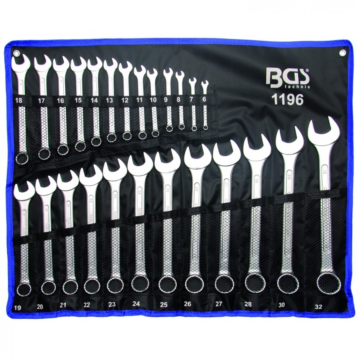 Kombinuotų raktų rinkinys BGS-technic 25 vnt, 6-32 mm, DIN 3113 Cr-V Kombinuotų raktų rinkinys BGS-technic 25 vnt, 6-32 mm, DIN 3113 Cr-V