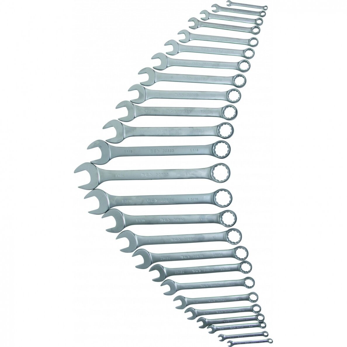 Kombinuotų raktų rinkinys BGS-technic, coliniai dydžiai 1/4 "- 1.1 / 4", 25 vnt. 5 Kombinuotų raktų rinkinys BGS-technic, coliniai dydžiai 1/4 "- 1.1 / 4", 25 vnt. 5