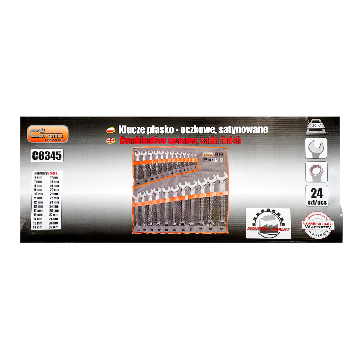 Kombinuotų veržliarakčių rink. 6 - 32 mm, 24 vnt. 5 Kombinuotų veržliarakčių rink. 6 - 32 mm, 24 vnt. 5