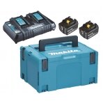 Komplektas 18V Makita 197629-2, 2XBL1850B, DC18RD, MAKPAC