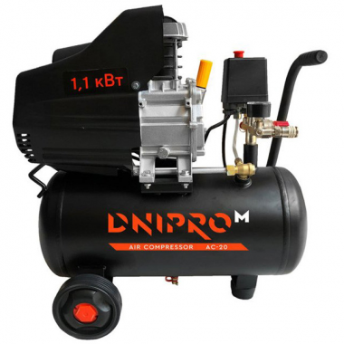 Kompresorius DNIPRO-M AC-20, 1100 W, 20 l, su alyva