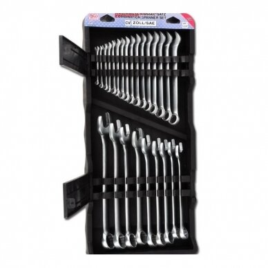Kombinuotų raktų rinkinys BGS-technic, coliniai dydžiai 1/4 "- 1.1 / 4", 25 vnt. 1 Kombinuotų raktų rinkinys BGS-technic, coliniai dydžiai 1/4 "- 1.1 / 4", 25 vnt. 1