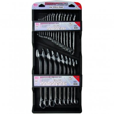 Kombinuotų raktų rinkinys BGS-technic, coliniai dydžiai 1/4 "- 1.1 / 4", 25 vnt. 2 Kombinuotų raktų rinkinys BGS-technic, coliniai dydžiai 1/4 "- 1.1 / 4", 25 vnt. 2