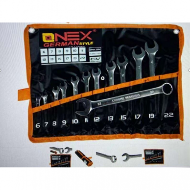 Kombinuotų raktų rinkinys, 6 - 22 mm, 12 vnt. 2 Kombinuotų raktų rinkinys, 6 - 22 mm, 12 vnt. 2