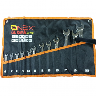 Kombinuotų raktų rinkinys, 6 - 22 mm, 12 vnt. Kombinuotų raktų rinkinys, 6 - 22 mm, 12 vnt.