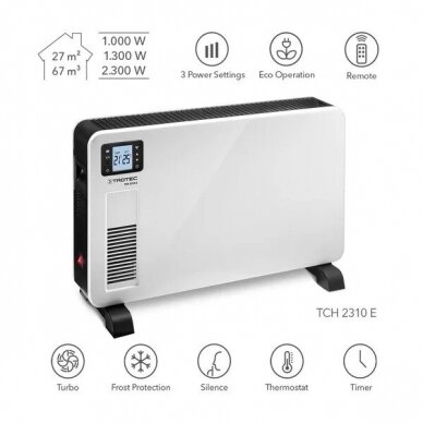 KONVEKCINIS ŠILDYTUVAS TROTEC TCH 2310 E 2 KONVEKCINIS ŠILDYTUVAS TROTEC TCH 2310 E 2