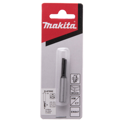 Kotinė freza "flute" Makita D-67692, 1, 6,0x19,0 mm/ 50,8mm, 8mm 2