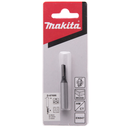 Kotinė freza "flute" Makita D-67686, 1, 5,0x13,0 mm/ 48,0mm, 8mm 2 Kotinė freza "flute" Makita D-67686, 1, 5,0x13,0 mm/ 48,0mm, 8mm 2