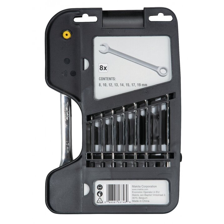 Kombinuotų, terkšlinių veržliarakčių komplektas 8vnt Makita B-65523 2 Kombinuotų, terkšlinių veržliarakčių komplektas 8vnt Makita B-65523 2