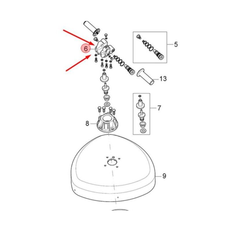Korpuso dalis trinkelių plovimo priedui NILFISK Hydroscrub P300