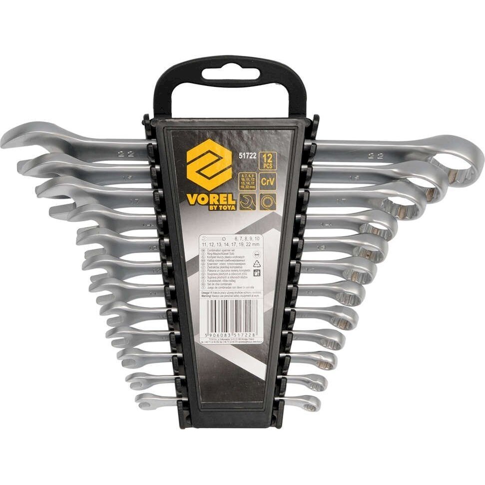 Kombinuotų raktų rinkinys | 6 - 22 mm | 12 vnt. (51722) Kombinuotų raktų rinkinys | 6 - 22 mm | 12 vnt. (51722)