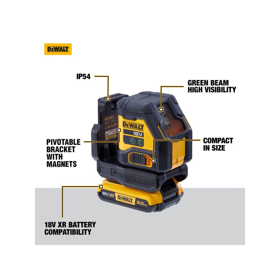 Kryžminis lazerinis nivelyras 18 V (be akumuliatoriaus ir pakrovėjo) DCLE34021N-XJ DeWALT 7