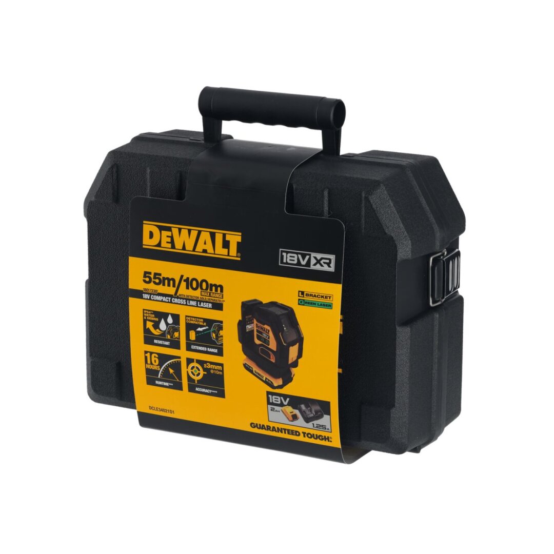 Kryžminis lazerinis nivelyras 18 V (su akumuliatorium 2AH ir pakrovėju) DCLE34021D1-QW DeWALT 2 Kryžminis lazerinis nivelyras 18 V (su akumuliatorium 2AH ir pakrovėju) DCLE34021D1-QW DeWALT 2