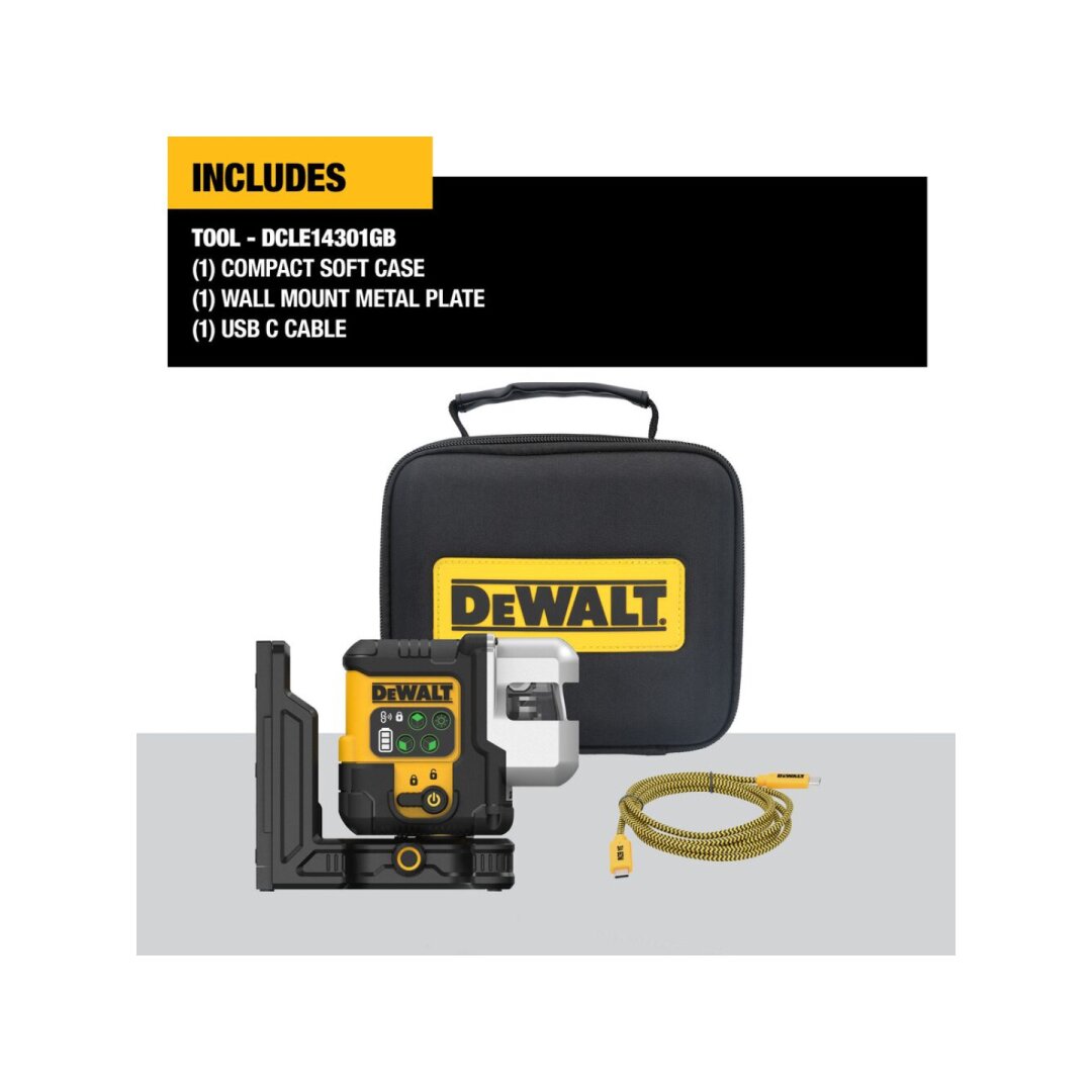 Kryžminis lazerinis (žalias) usb pakraunamas 3x180 DCLE14301GB-XJ DeWALT 7