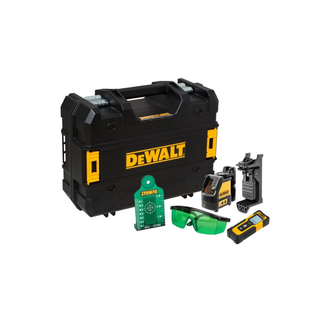 Kryžminis lazeris (žalias) + atstumu matuoklis 30m DW0887100-1 DeWALT 2