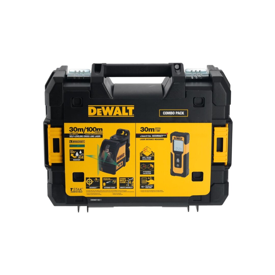 Kryžminis lazeris (žalias) + atstumu matuoklis 30m DW0887100-1 DeWALT 5