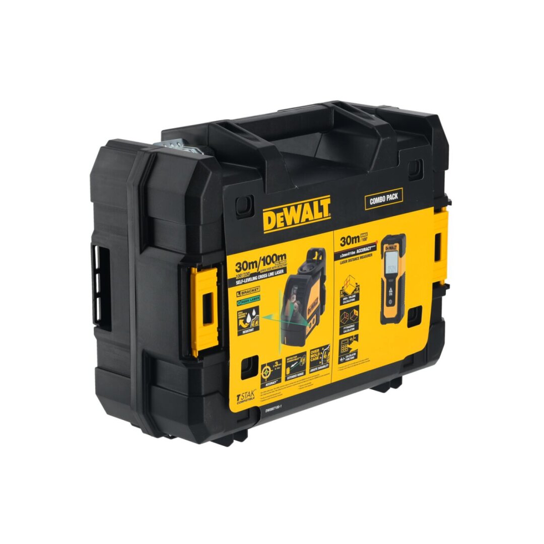 Kryžminis lazeris (žalias) + atstumu matuoklis 30m DW0887100-1 DeWALT 7