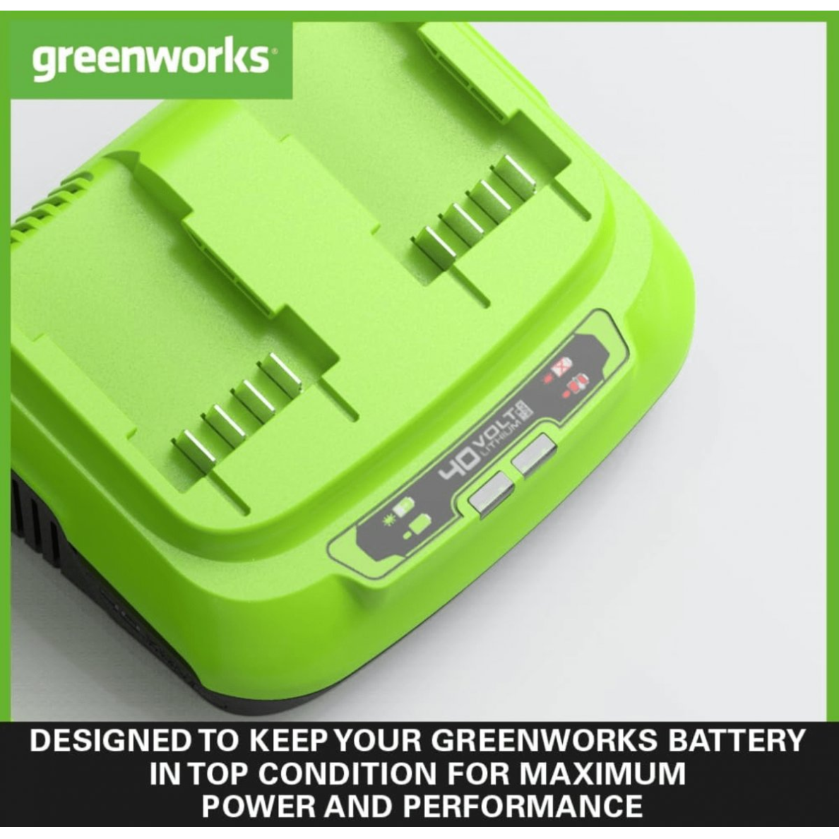 KROVIKLIS 40V 8A 2 VIETŲ Greenworks G40X2UC8 3 KROVIKLIS 40V 8A 2 VIETŲ Greenworks G40X2UC8 3