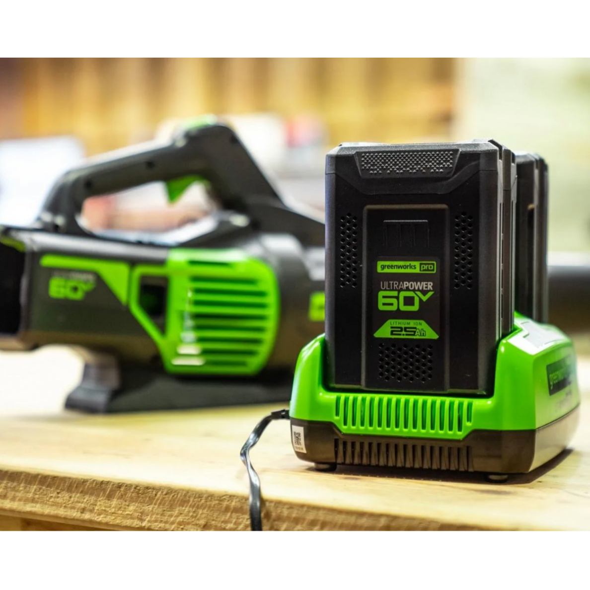 Dvigubas kroviklis Greenworks G60X2UC6, 60 V, 6 A  1 Dvigubas kroviklis Greenworks G60X2UC6, 60 V, 6 A  1