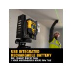 Kryžminis lazerinis (žalias) usb pakraunamas 3x180 DCLE14301GB-XJ DeWALT