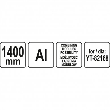Kreipiamoji liniuotė / bėgelis Yato 1,4 m (tinka pjūklui YT-82168) 2 Kreipiamoji liniuotė / bėgelis Yato 1,4 m (tinka pjūklui YT-82168) 2
