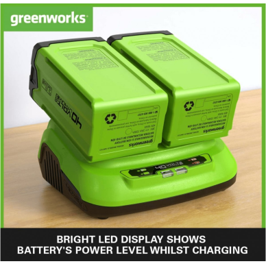 KROVIKLIS 40V 8A 2 VIETŲ Greenworks G40X2UC8 4 KROVIKLIS 40V 8A 2 VIETŲ Greenworks G40X2UC8 4