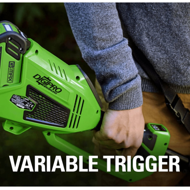 Akumuliatorinis trimeris - žoliapjovė / krūmapjovė Greenworks GD40BC, 40 V, (be akum. ir krov.) 8 Akumuliatorinis trimeris - žoliapjovė / krūmapjovė Greenworks GD40BC, 40 V, (be akum. ir krov.) 8