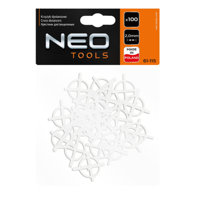 Kryžiukai plytelėms NEO su žiedu - 2mm, 100pcs 1 Kryžiukai plytelėms NEO su žiedu - 2mm, 100pcs 1