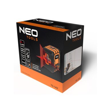 Kryžminės linijos lazeris 20 m, su dėklu ir magnetiniu laikikliu, raudona 1 Kryžminės linijos lazeris 20 m, su dėklu ir magnetiniu laikikliu, raudona 1