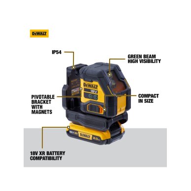 Kryžminis lazerinis nivelyras 18 V (be akumuliatoriaus ir pakrovėjo) DCLE34021N-XJ DeWALT 7 Kryžminis lazerinis nivelyras 18 V (be akumuliatoriaus ir pakrovėjo) DCLE34021N-XJ DeWALT 7