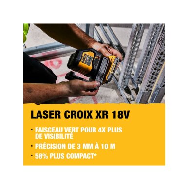 Kryžminis lazerinis nivelyras 18 V (su akumuliatorium 2AH ir pakrovėju) DCLE34021D1-QW DeWALT 4