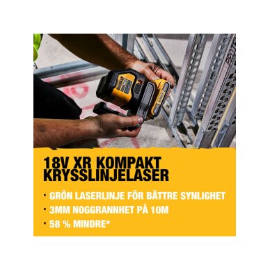 Kryžminis lazerinis nivelyras 18 V (su akumuliatorium 2AH ir pakrovėju) DCLE34021D1-QW DeWALT 6