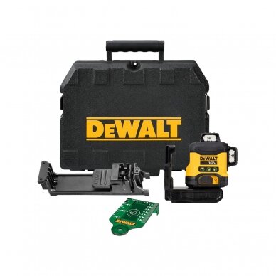 Kryžminis lazerinis nivelyras DeWalt DCLE34031N-XJ, 18V, žalias Kryžminis lazerinis nivelyras DeWalt DCLE34031N-XJ, 18V, žalias