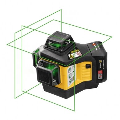 Kryžminis lazerinis nivelyras STABILA LAX 600G, 12 V, 2,0 Ah 1 Kryžminis lazerinis nivelyras STABILA LAX 600G, 12 V, 2,0 Ah 1