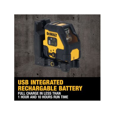 Kryžminis lazerinis (radonas) usb pakraunamas DCLE14201RB-XJ DeWALT 2