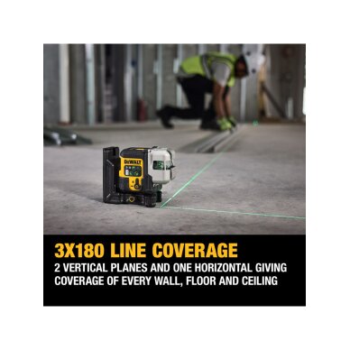 Kryžminis lazerinis (žalias) usb pakraunamas 3x180 DCLE14301GB-XJ DeWALT