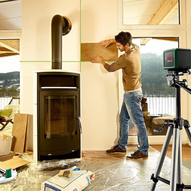 Kryžminių linijų lazeris BOSCH Quigo Green su stovu MM2 2 Kryžminių linijų lazeris BOSCH Quigo Green su stovu MM2 2